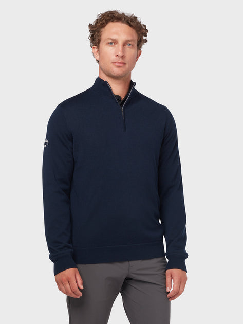 Windstopper Quarter Zipped Sweater In Navy Blue – Callaway