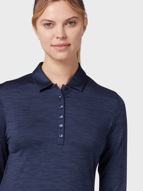 3/4 Length Sleeve Women's Polo In Peacoat