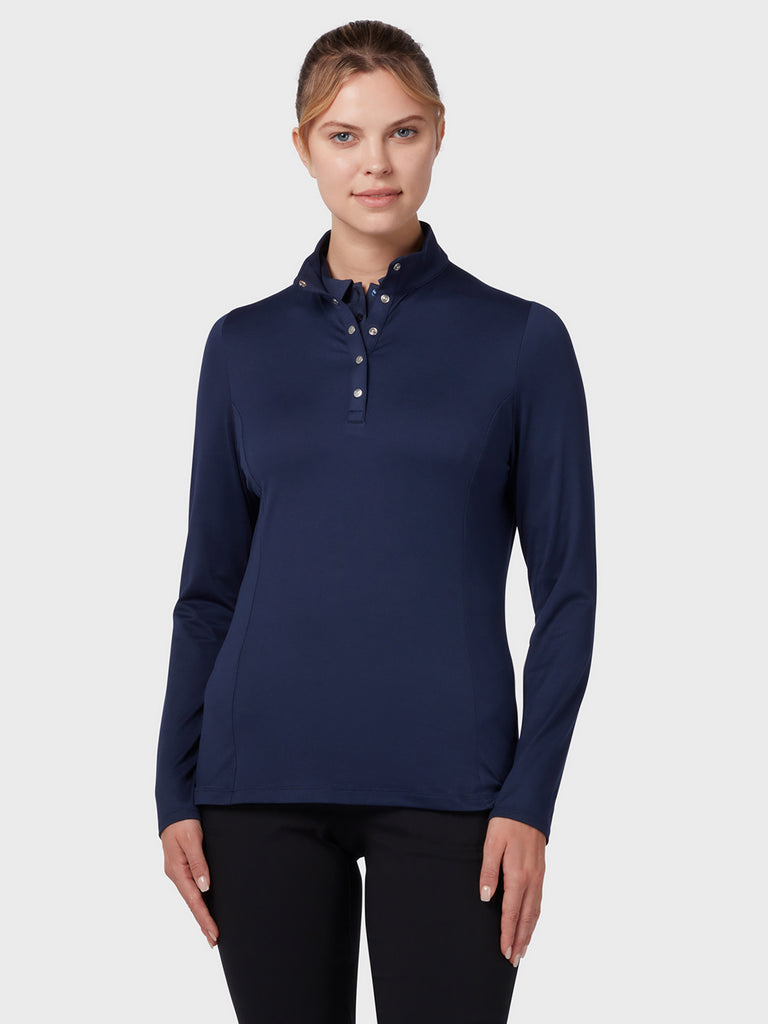 Women's Thermal Longsleeve Fleece Back Jersey Polo In Peacoat – Callaway  Apparel Europe